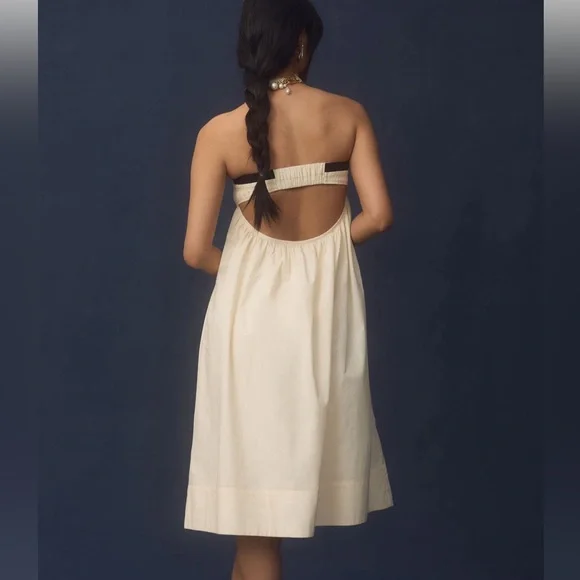 Maeve Strapless Pintuck Open-Back Dress Size L - Picture 5 of 8